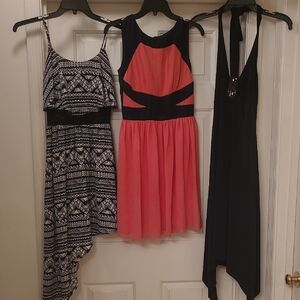 Chic Asymmetrical Black and White Dress